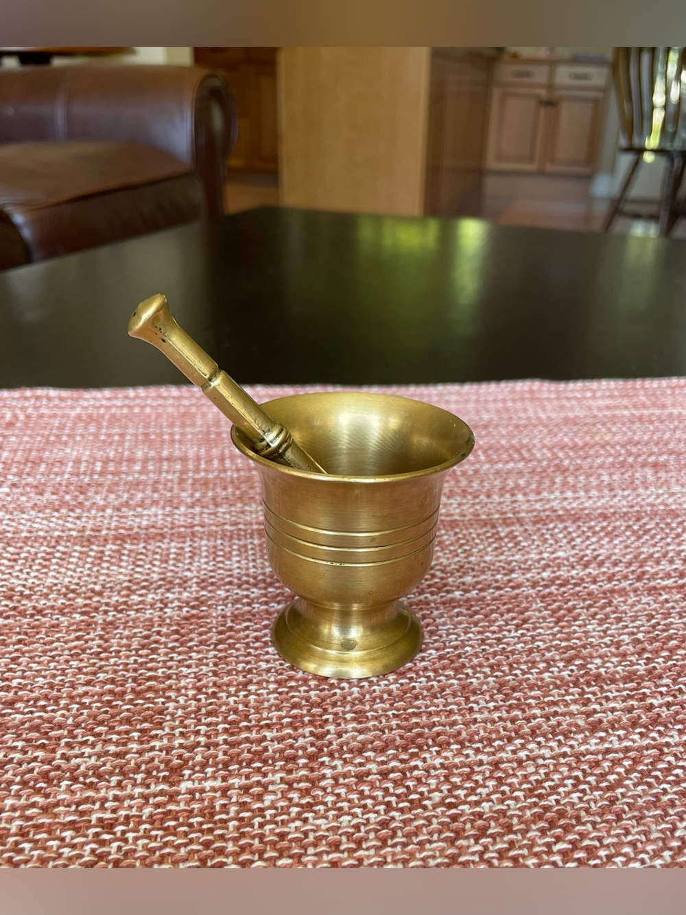 Vintage Solid Brass Mortar and Pestle